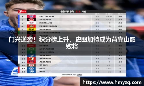 门兴逆袭！积分榜上升，史图加特成为背靠山巅败将