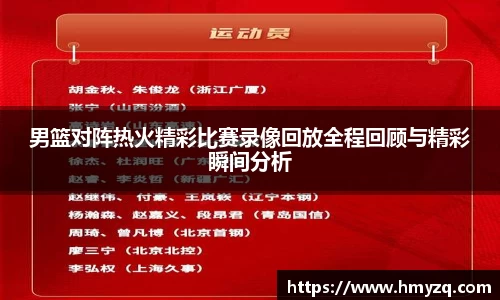 男篮对阵热火精彩比赛录像回放全程回顾与精彩瞬间分析