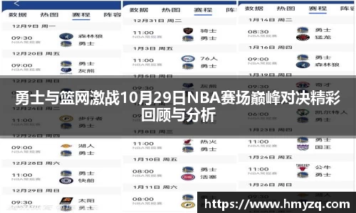 勇士与篮网激战10月29日NBA赛场巅峰对决精彩回顾与分析